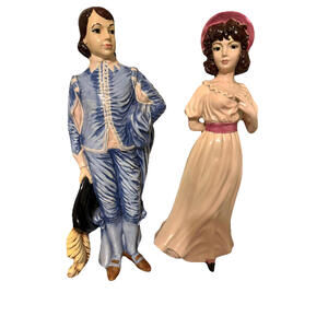 Vintage 1979 Holland Boy and girl:Hand Painted: "Pinky&Blue" Ceramic figurine